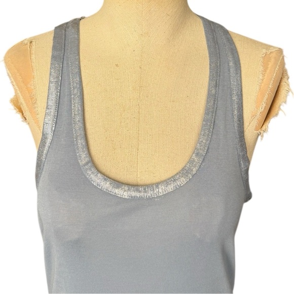 NWT Zadig & Voltaire Ander Foil Racerback Tank - Horizon Blue Small - Picture 4 of 9